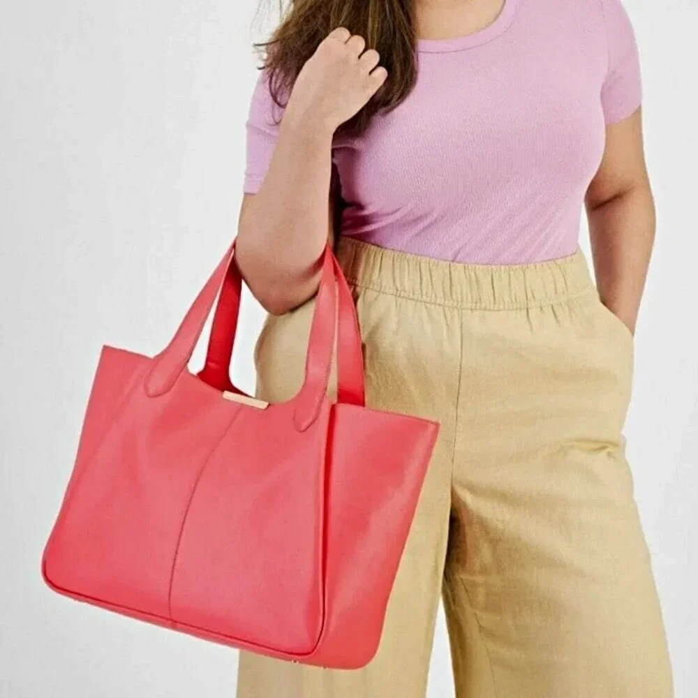 On 34th Azriell Extra-Large Tote Peony Coral, Created for Macy's (MSRP $130)